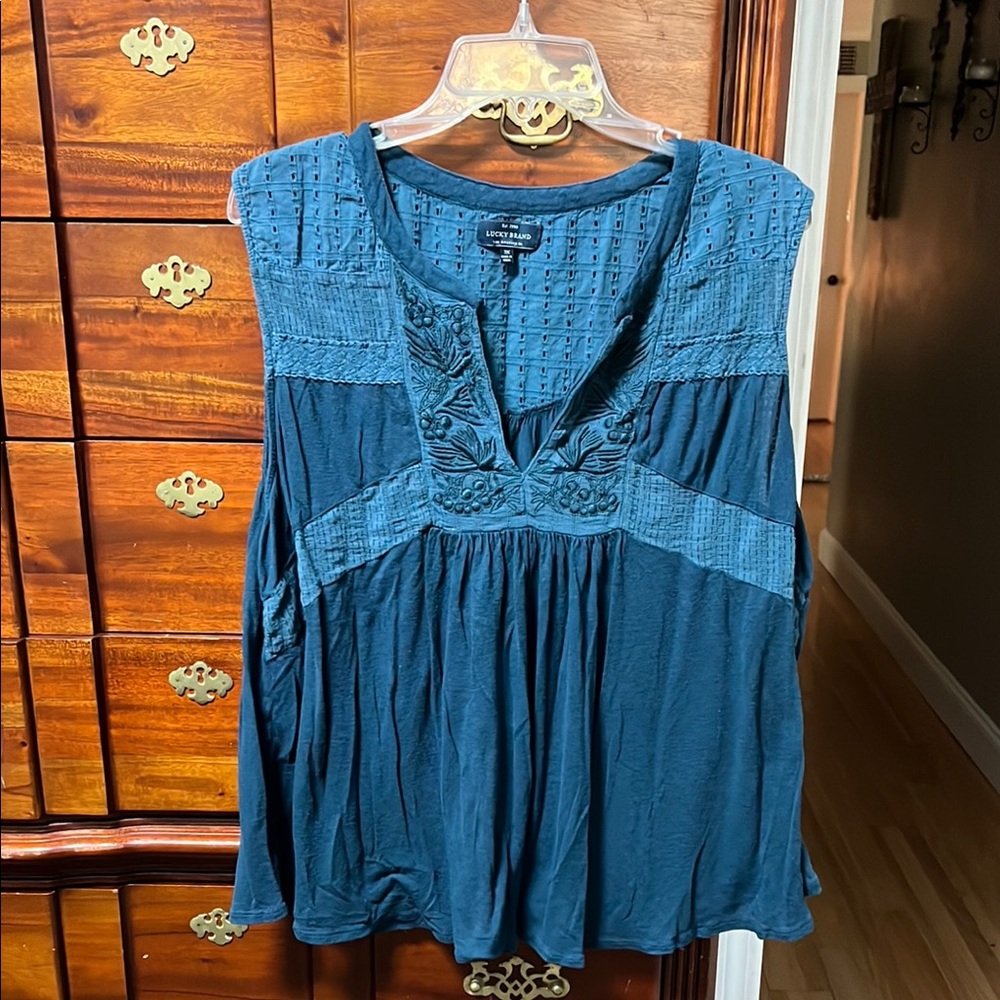 Lucky Brand Multicolored Sleeveless V-Neck Top